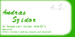 andras szidor business card